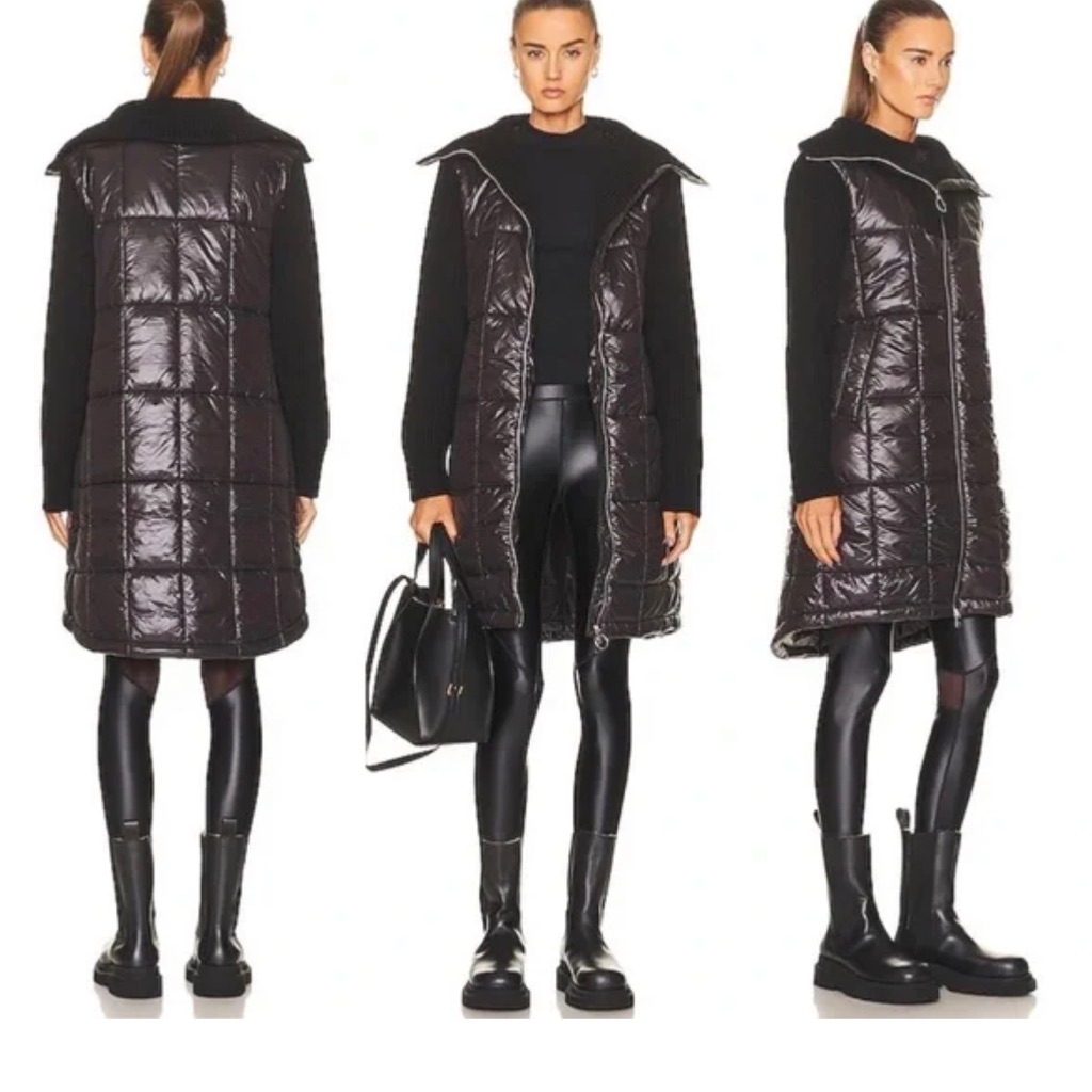 Varley Mayten Knit Puffer Jacket In Black